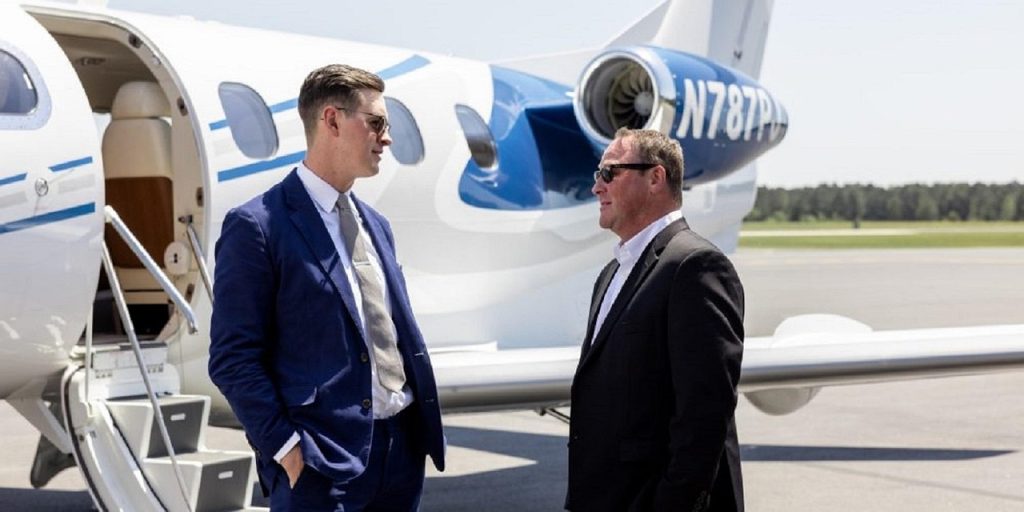 men, discussion, business, plane, private jet, aviation